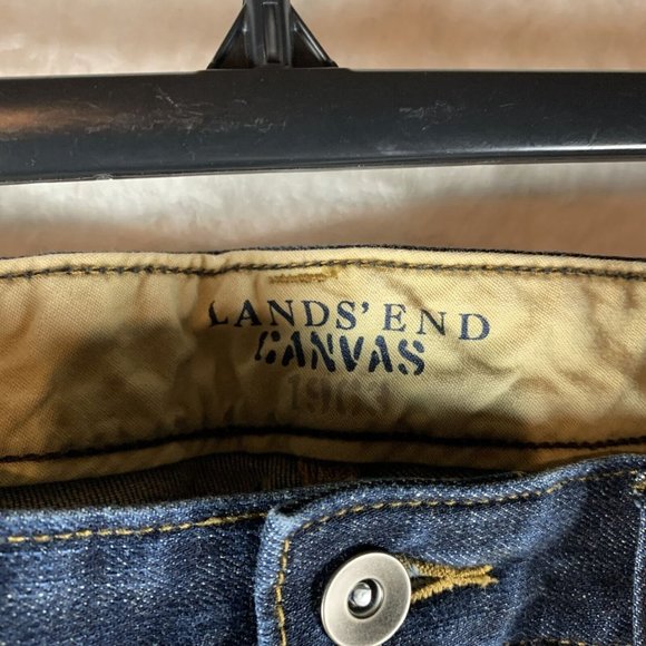 Lands' End Canvas Jeans Women's 30 Blue Denim Stretch Low Rise Straight Leg 7879 - Picture 5 of 9